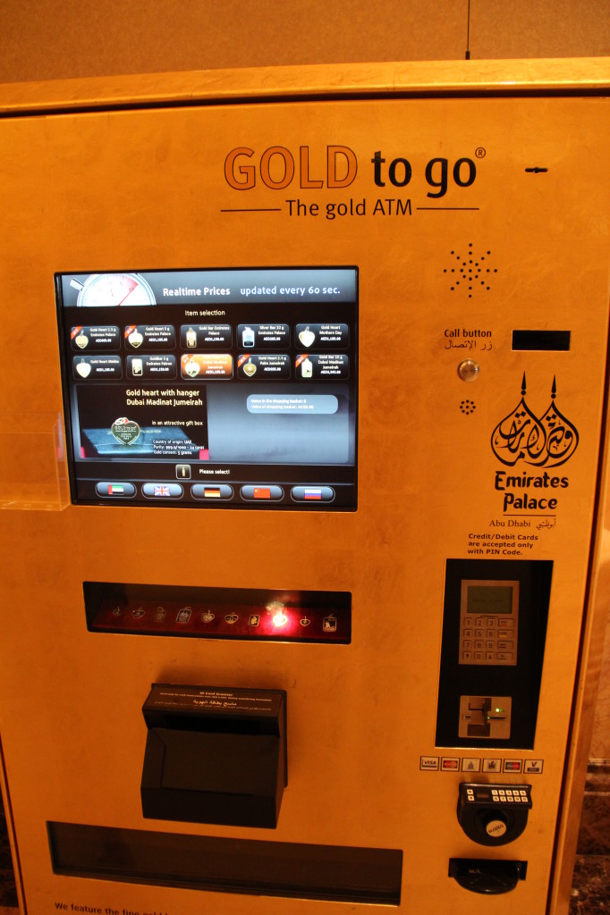 Emirates Palace Hotel Abu Dhabi gold ATM Gold ATM of Emirates Palace Hotel, Abu Dhabi
