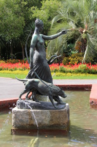 A statue in Fitzroy Gardens