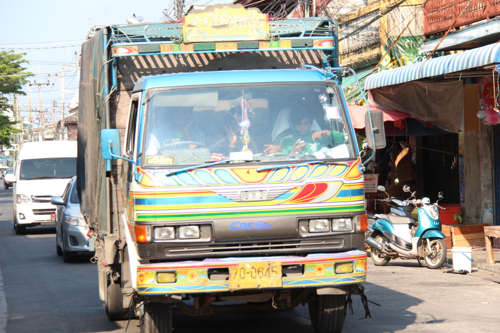 Truck driving through Ban Phe, Thailand