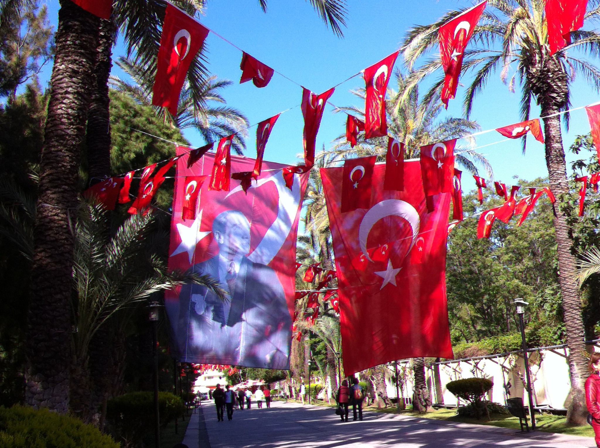 Turkish flags in Karaalioglu Park, Antalya