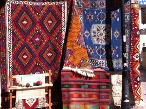 Turkish carpets sold in Antalya Old Town