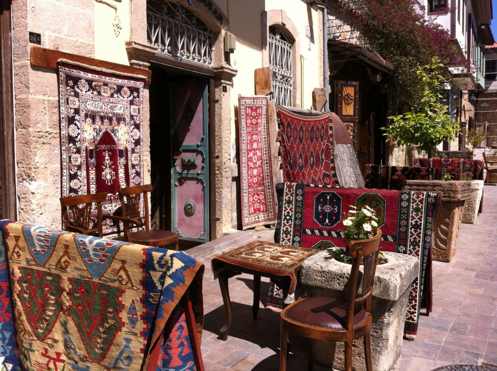 Turkish carpets in Kaleici, Antalya Old Town Turkish carpets in Kaleici, Antalya Old Town