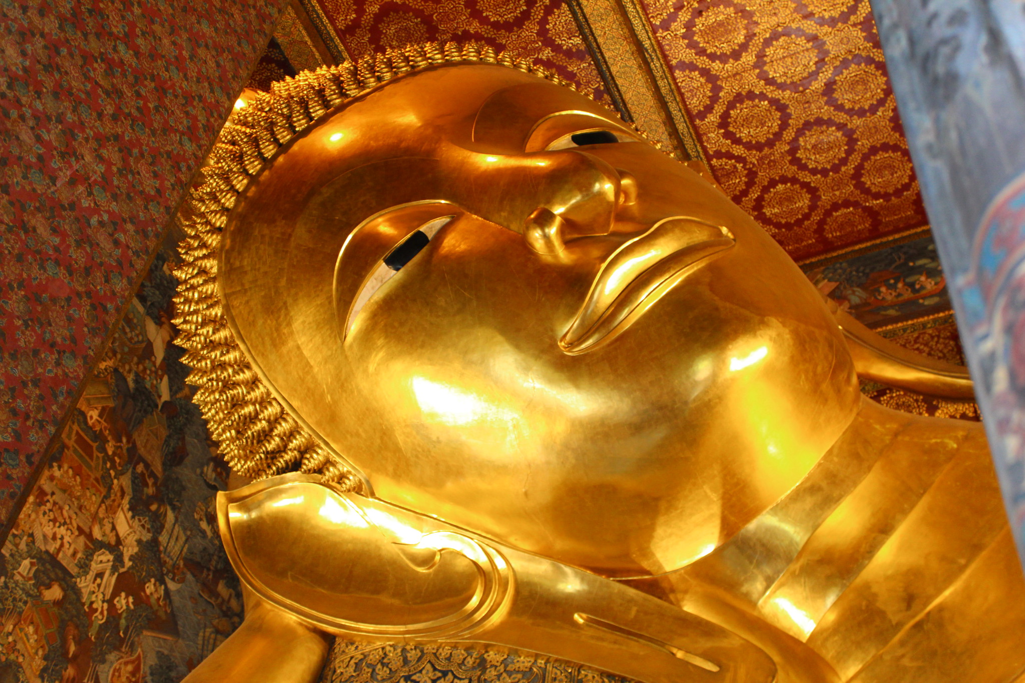 The Reclining Buddha, Wat Pho, Bangkok by river boat