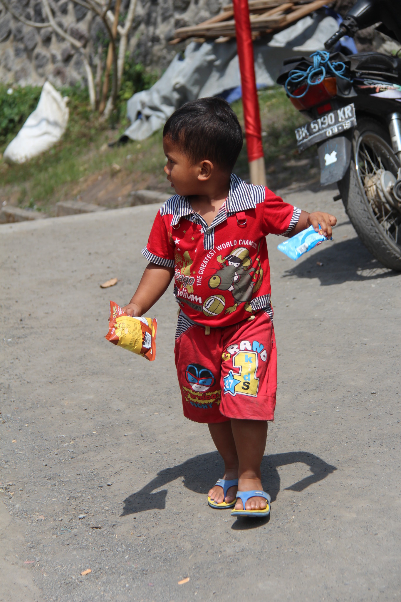 Drive in Central Bali, a Bali child Drive in Central Bali, a Bali child