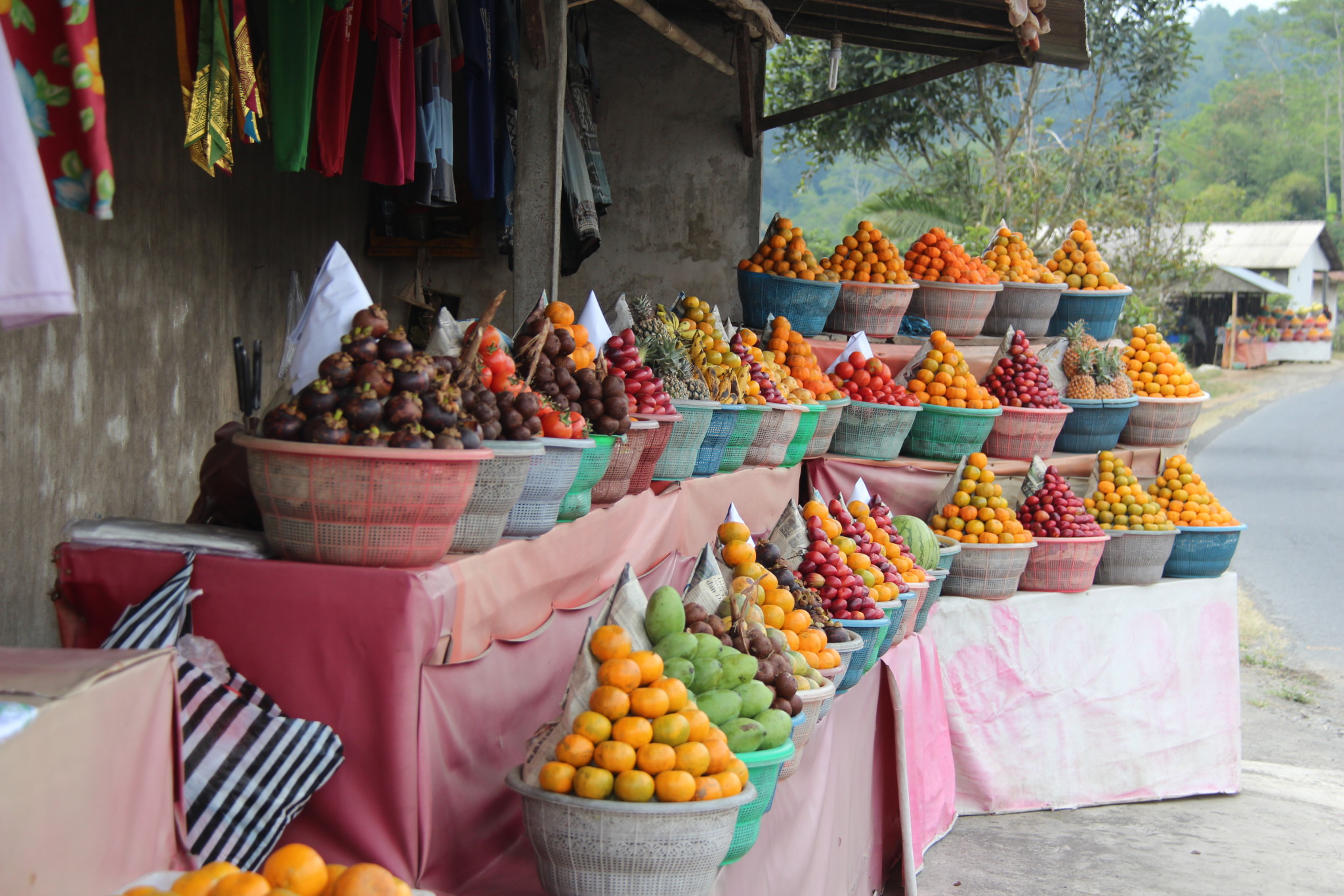 Fruit stall along mountain road, drive in Central Bali Fruit stall along mountain road, drive in Central Bali