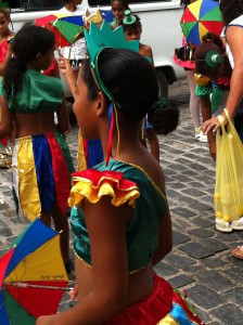 Preparing for Olinda Carnival parade