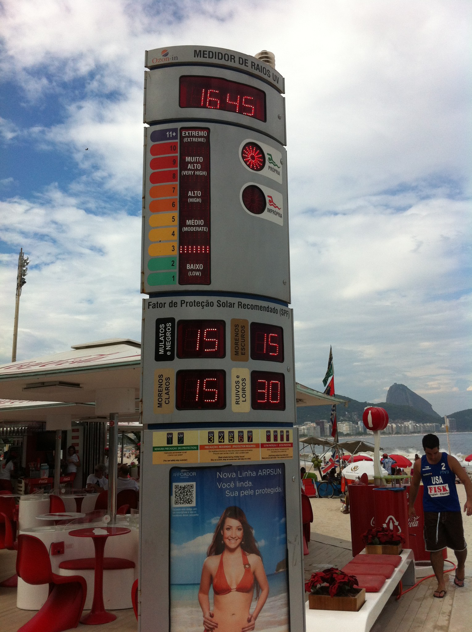 Copacabana UV warning, Rio de Janeiro Copacabana UV warning, Rio de Janeiro