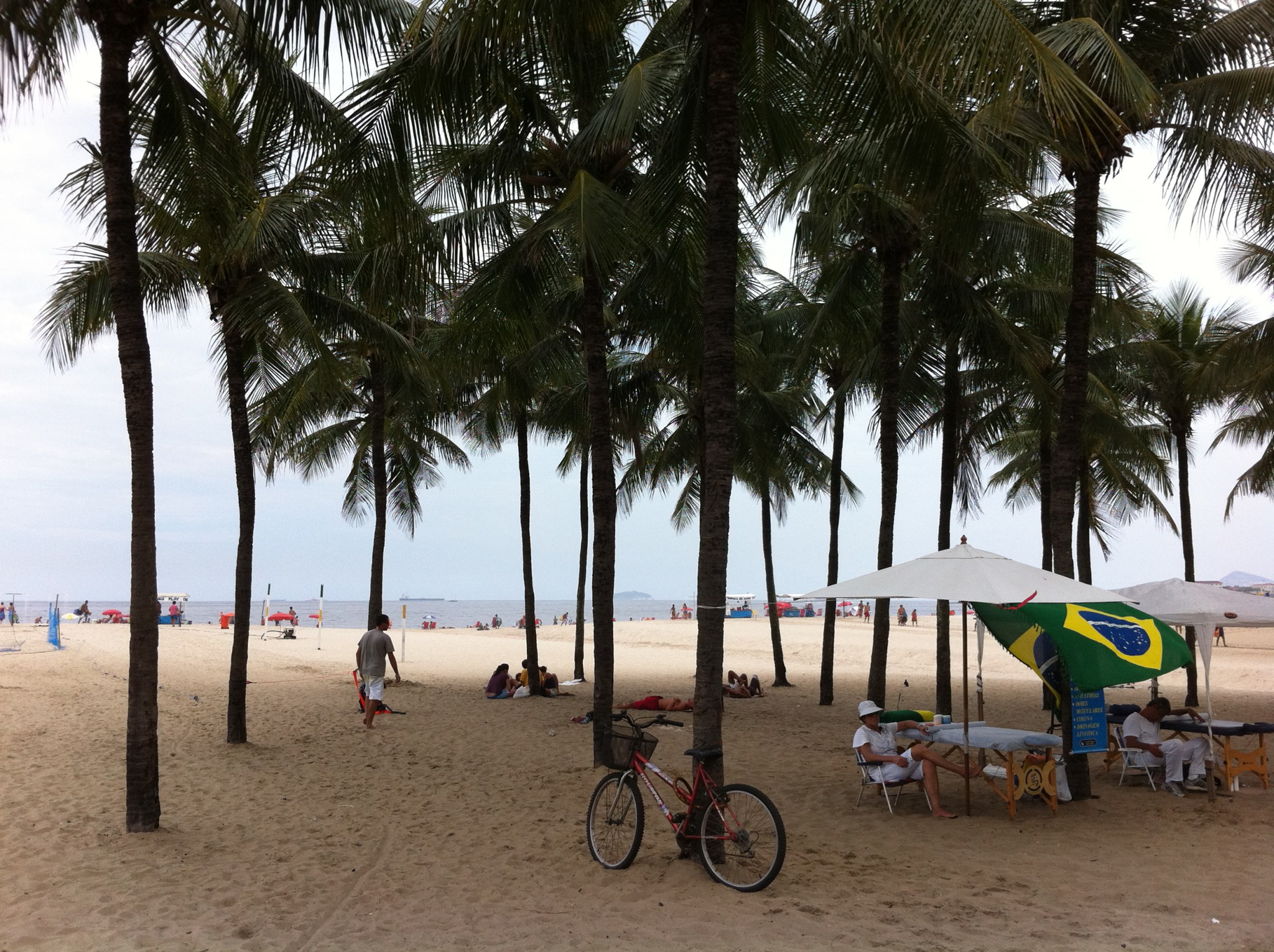 White sand and coconut trees of Copacabana, Brazil White sand and coconut trees of Copacabana, Brazil