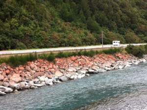 Christchurch to Greymouth road and stones