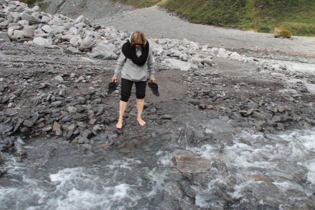 Fox Glacier walk Fox Glacier river crossing