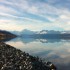 Lake Pukaki shore and snow-capped mountains