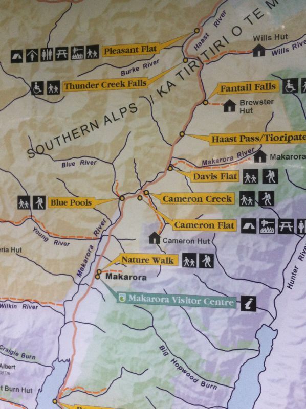Mount Aspiring hiking map Mount Aspiring hiking map