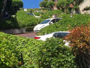 Driving down Lombard Street