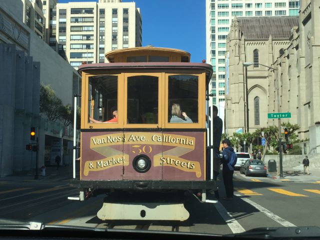 A San Francisco cable car stop