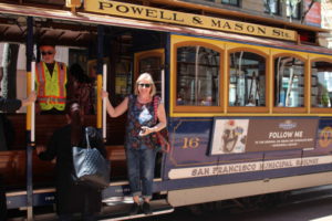 Traveling on San Fransisco cable car