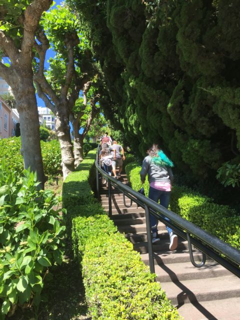Walking on Lombard Street San Francisco