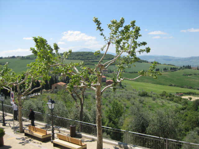 Monticchiello view to Val d'Orcia Monticchiello view