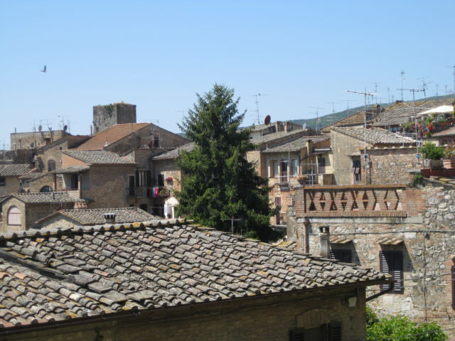 Tuscany scenic drive, our San Gimignano balcony view Toscana Scenic Drive, San Gimignano hilltop town