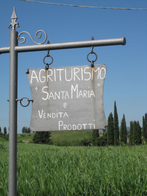 Tuscany agriturismo road sign Tuscany agriturismo