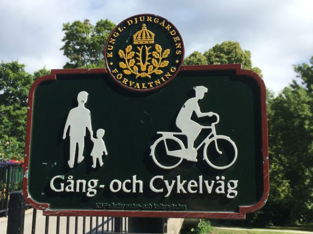 Stockholm bike lane sign