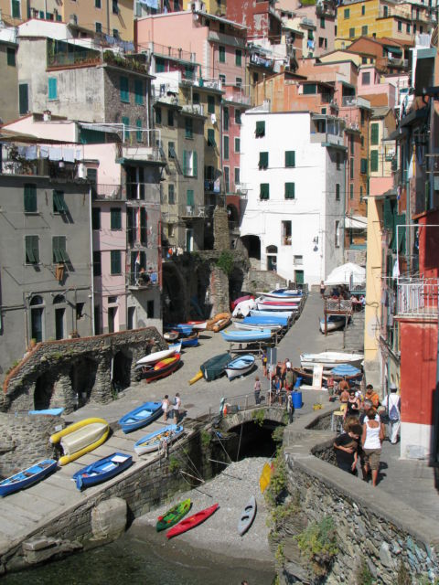 The fishing harbor of Riomaggiore, Cinque Terre Small harbor of Riomaggiore