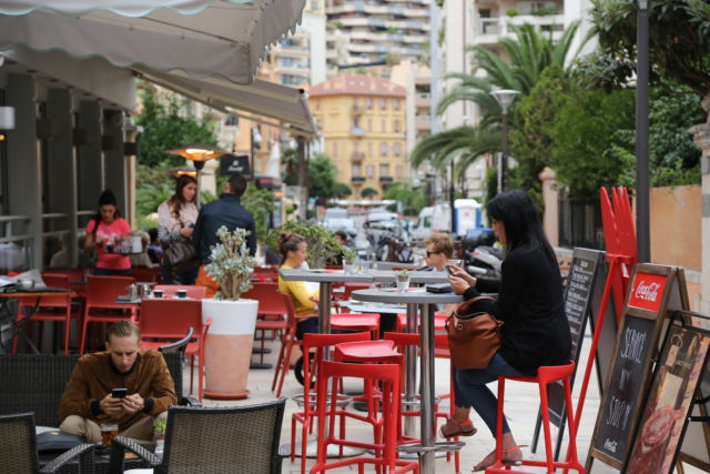 Locals at a cafe Locals at a cafe