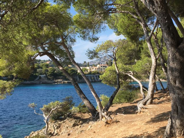 Plage des Fossettes Walking around Cap-Ferrat bay view