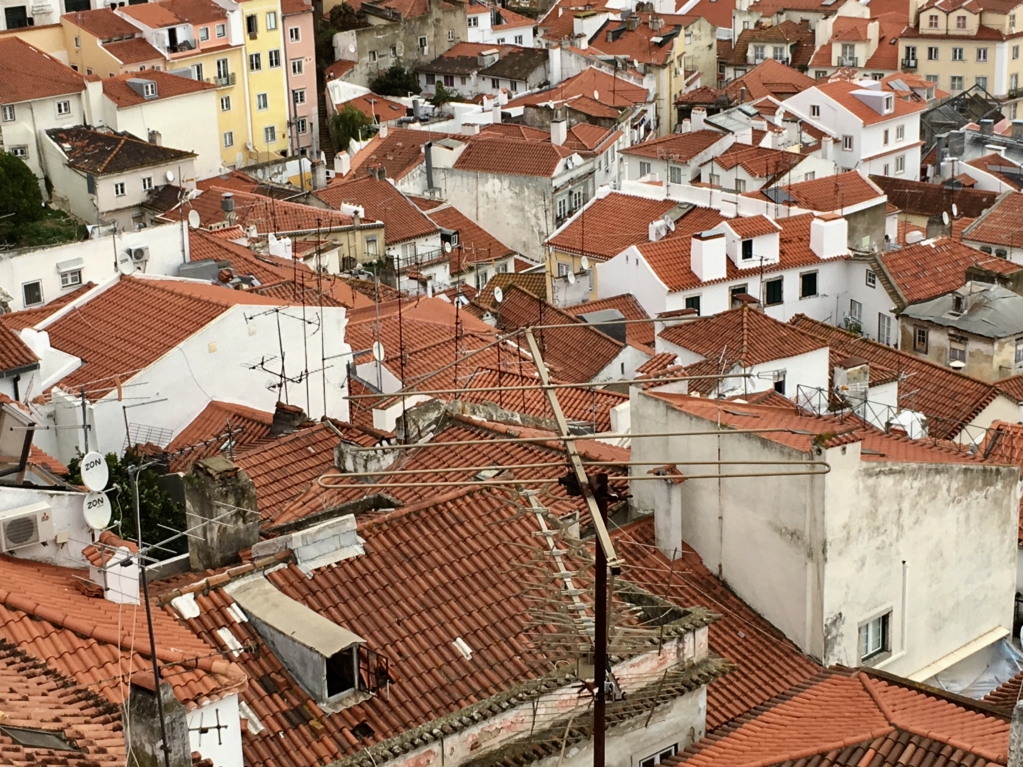 Touring Lisbon on tram 28: Alfama roofs