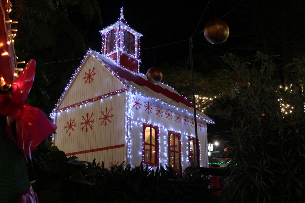 Jardim de Sao Francisco Christmas Lights Funchal Christmas church in park