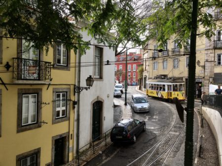 Lisbon tram in Alfama