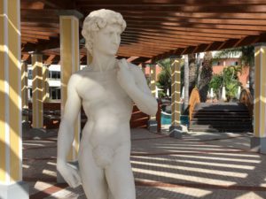 Royal Savoy pool area statue