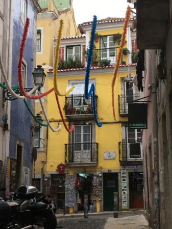 Typical Bairro Alto street decoration