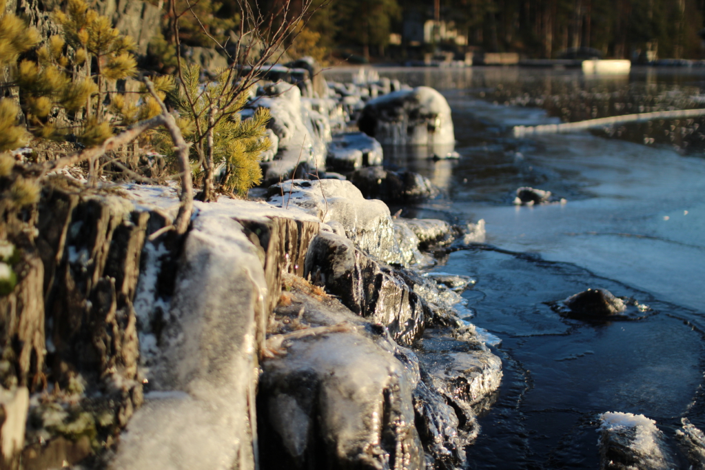 The lake is freezing The lake is freezing