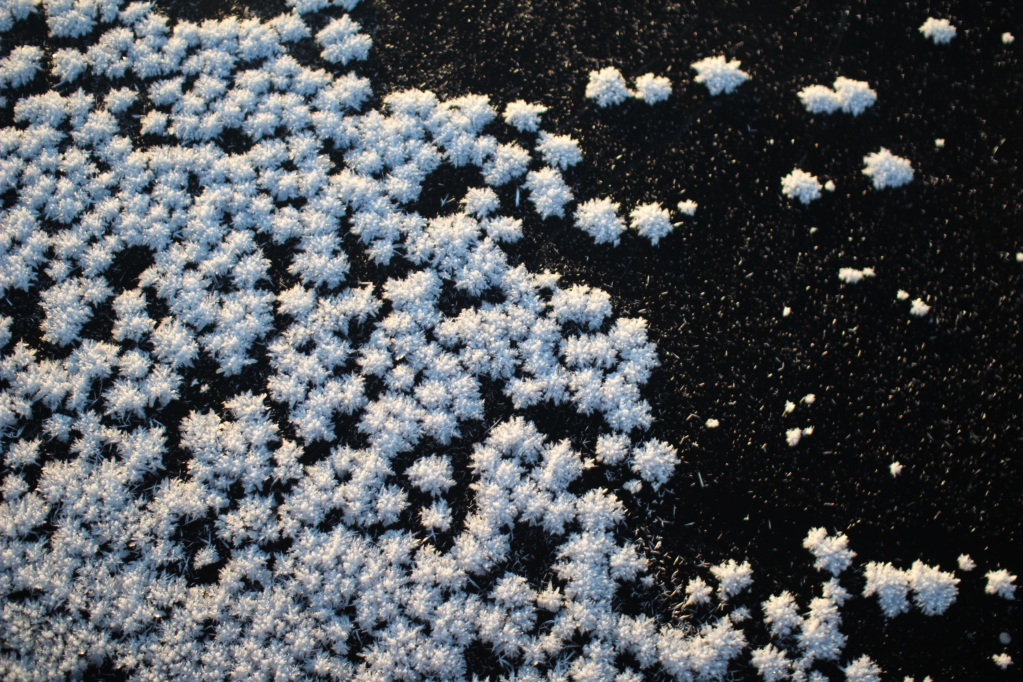 Winter in Finland, frozen lake and ice flowers Winter in Finland, frozen lake and ice flowers