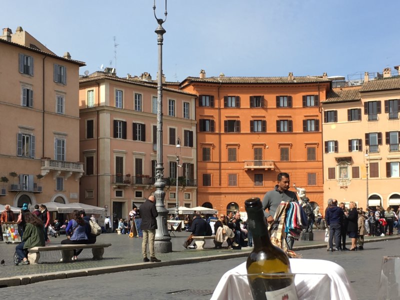 Piazza Navona, Rome Piazza Navona from street cafe, Rome