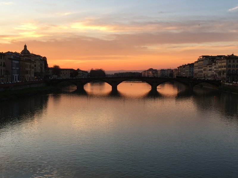 Ponte della Carraia sunset, Florence in one day Ponte della Carraia at sunset, Florence in one day