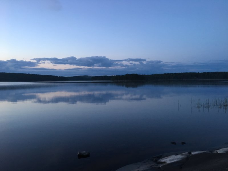 Lake Näsijärvi reflections, after sunset Blue moment after sunset, Finland