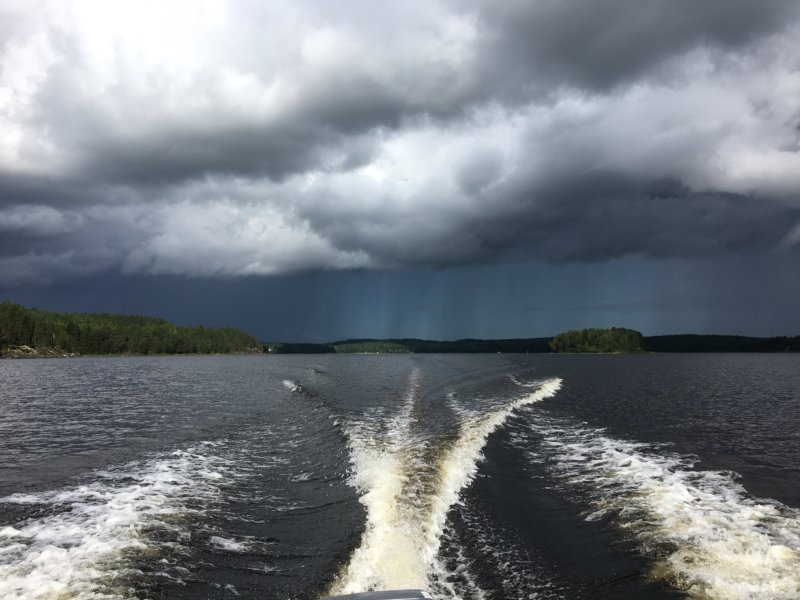 Thunder storm approaching from the lake Thunder storm approaching from the lake
