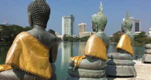 Dreaming about travel: Buddha statues in Colombo