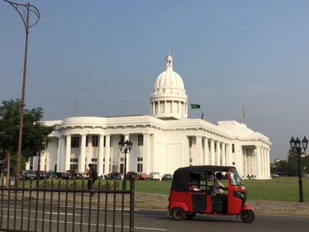 Colombo Town Hall and tuk tuk Colombo Town Hall and tuk tuk