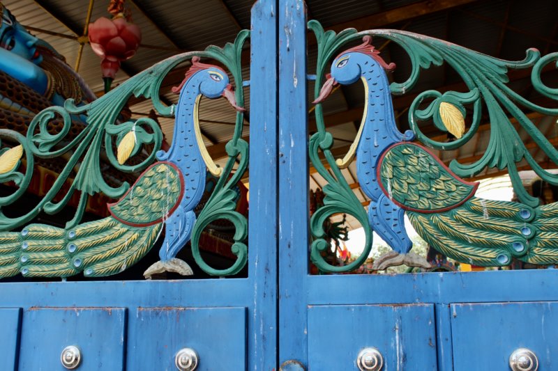 Hindu temple peacock gate Hindu temple peacock gate