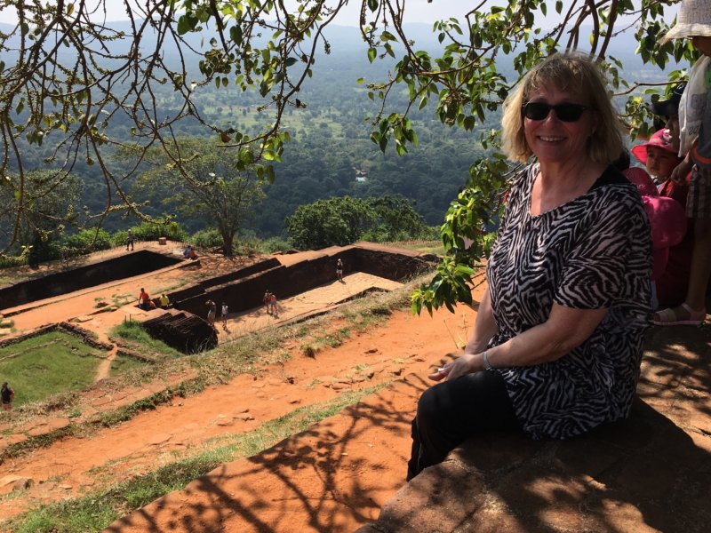 Climbing to Sigiriya Rock On the top of Sigiriya Rock, Sri Lanka