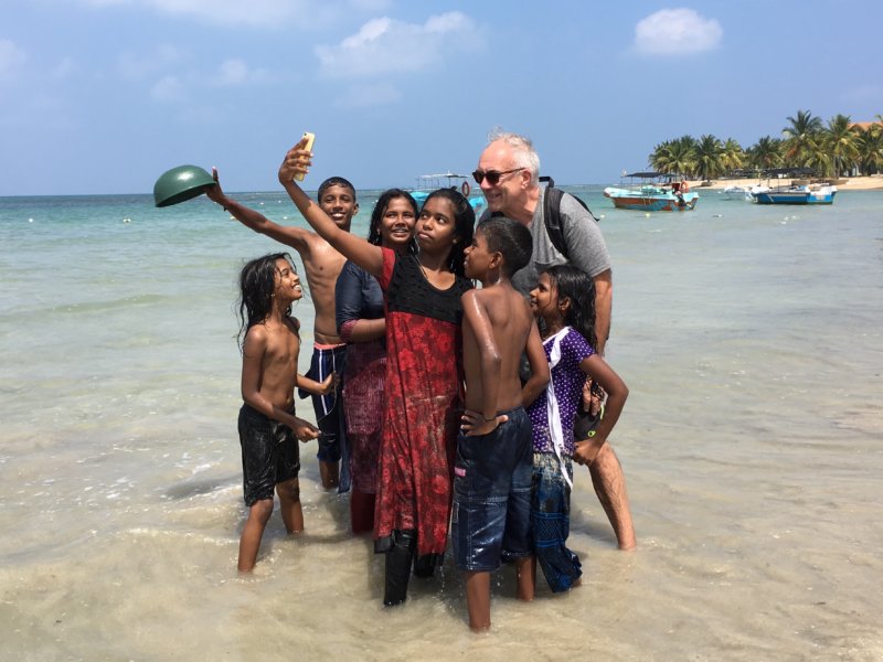 Sri Lanka's East Coast, smiling locals Selfie with locals, Sri Lanka's East Coast