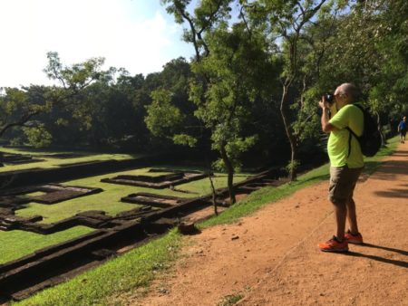Photographing Sigiriya royal gardens