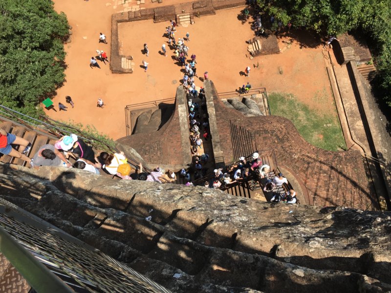 Sigiriya Rock stairs Way down from Sigiriya Rock