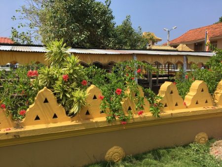 Buddhist temple wall, Sri Lanka's South Coast