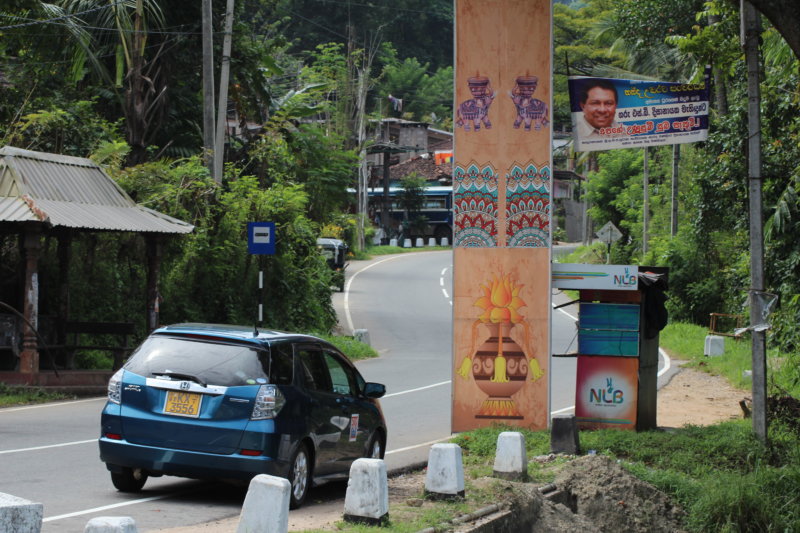 Stopping in Sri Lankan mountain village Driving in Sri Lanka tea country