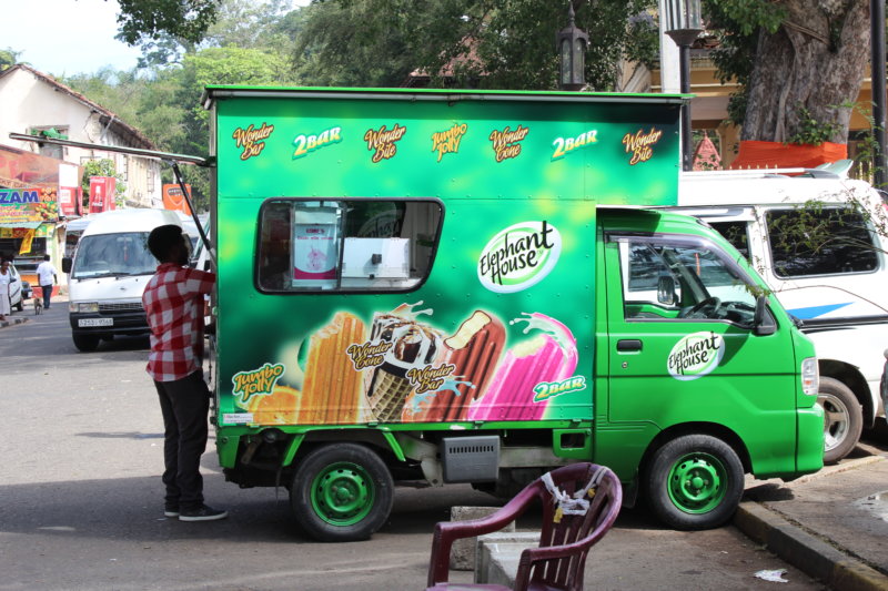 Ice cream seller, central Kandy Ice cream seller in central Kandy