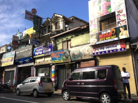 Typical shoppping street of Kandy Kandy street view