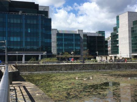 Canal and office buildings, Dublin
